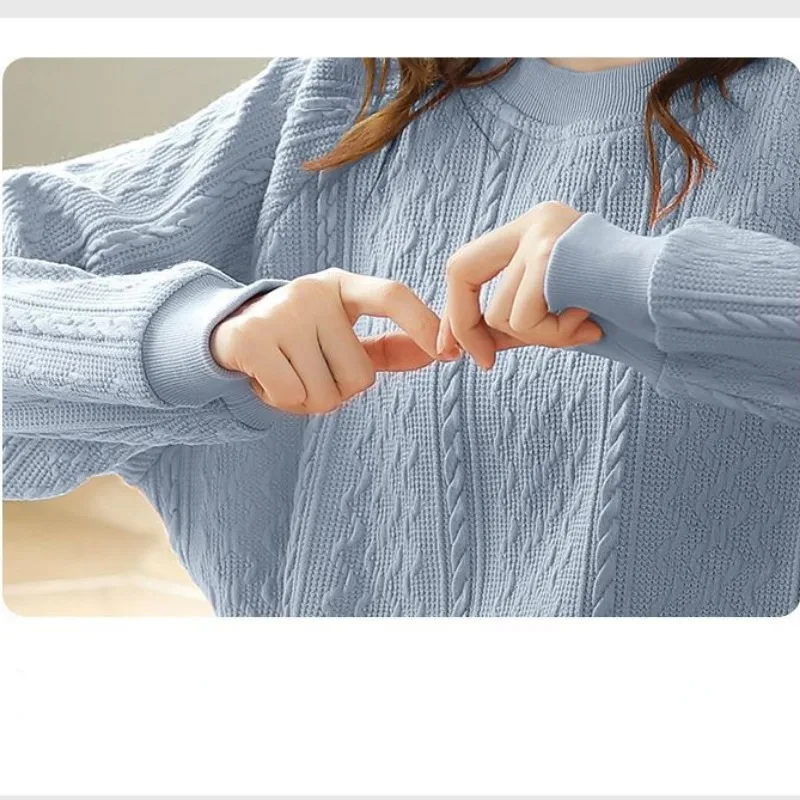 2023 New Pajamas Women's Spring Autumn Pure Cotton Loungewear Long Sleeve Luxury Simple Homewear Set O-neck Nightclothes