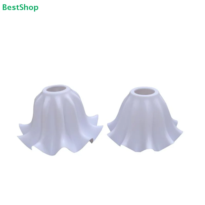 ♥White Frosted Glass Ruffled Lamp Shade - Wave-Edge Replacement Lampshade for Table Lamps, Pendant Lights & Wall Sconces
