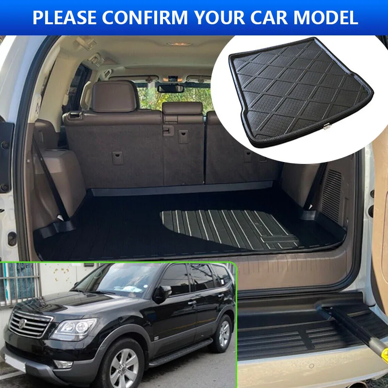 For Kia Borrego Mohave 2008~2019 2009 2011 2013 Car Rear Trunk Protector Pads Auto Waterproof Liner Anti-Fouling Mat Accessories