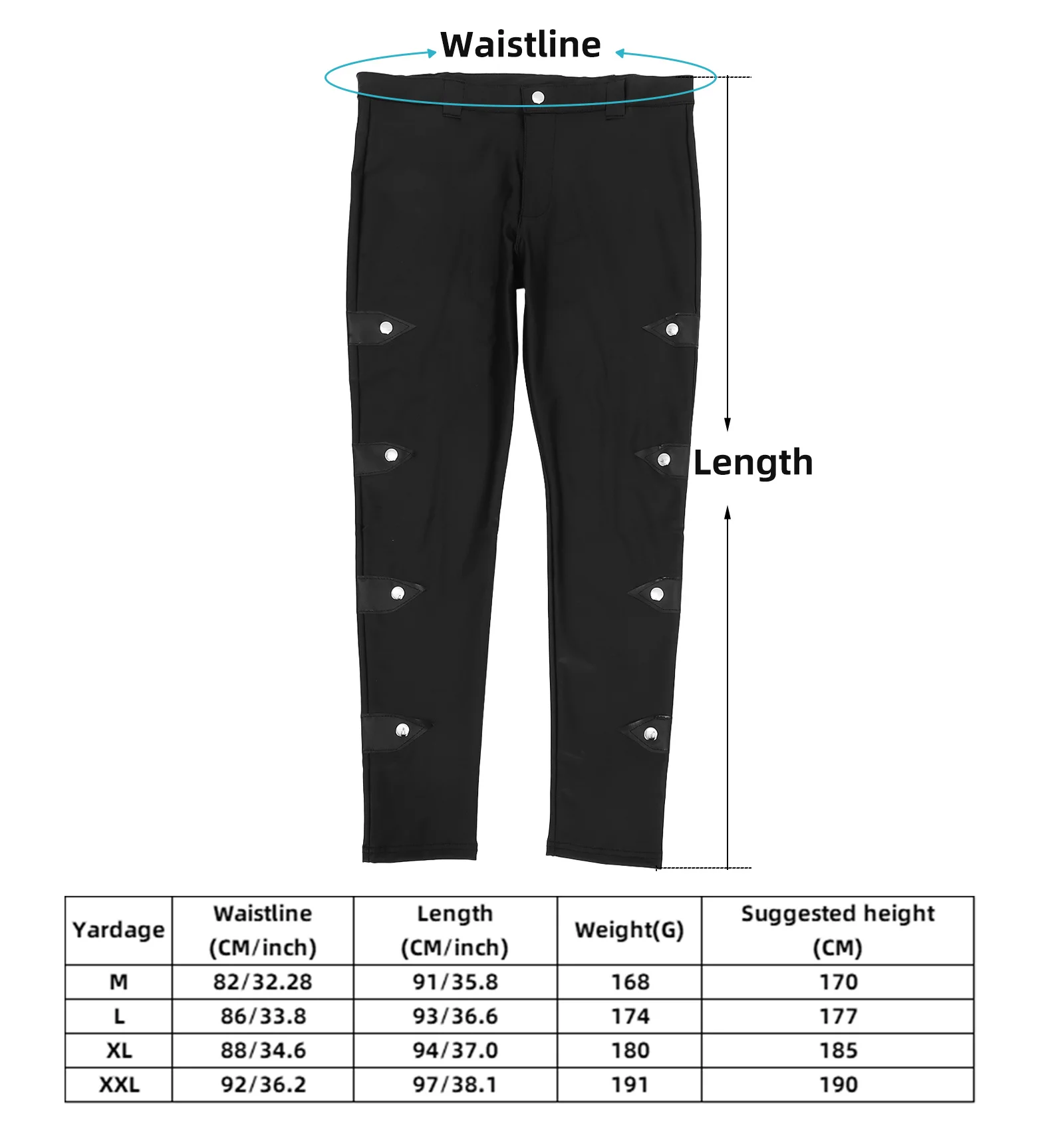 

Stretchy Breathable Long Pants Elastic Waistband Night Club Slim Fit Legging Trousers Suit