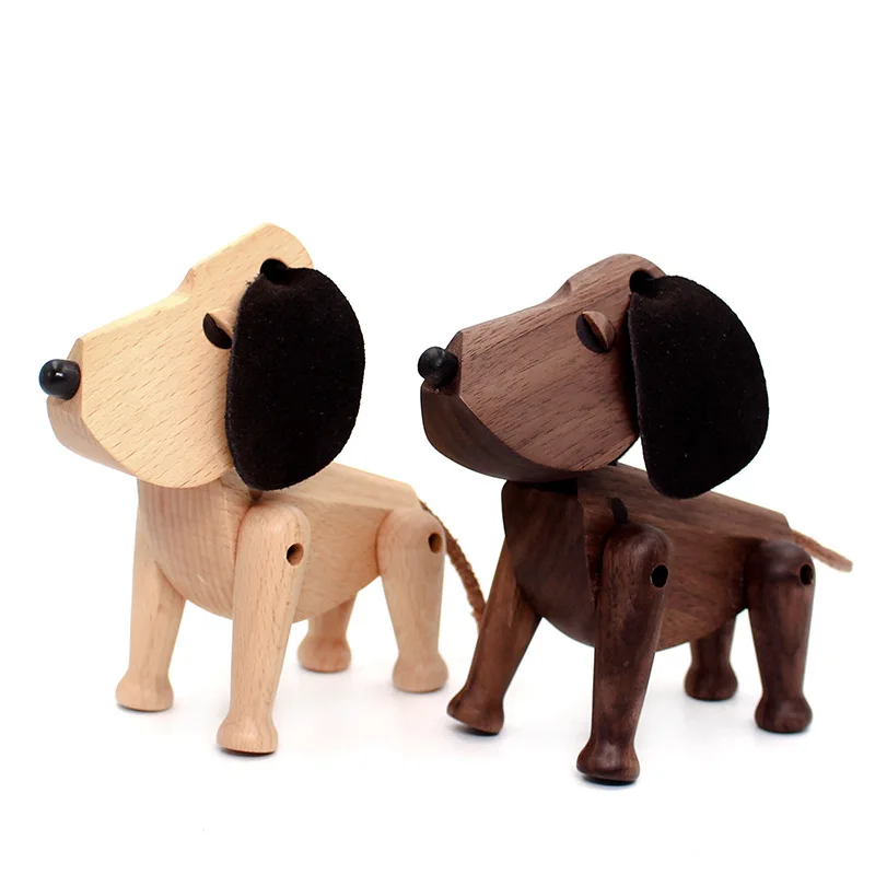 

Nordic Style Oscar Woodcarving Doggy Puppet Animal Beech with Wax Oil Home Furnishing Decor Creative Ornaments Gifts Toys Danish