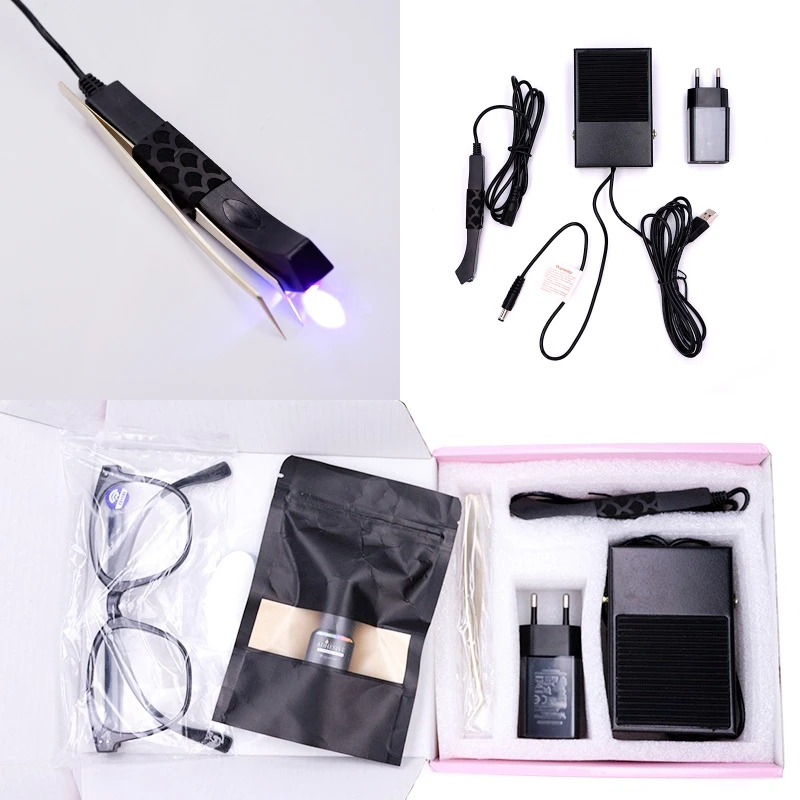 متعددة الوظائف الأشعة فوق البنفسجية LED جلدة الأشعة فوق البنفسجية علاج مصباح مع مفتاح سفلي رمش تمديد الملقط تطعيم أدوات ماكياج لاصق