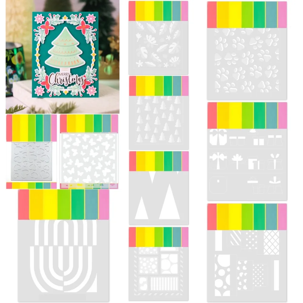 

Металлические вырубные ножи для скрапбукинга, декоративные трафареты для дневников, шаблоны для тиснения, DIY-инструменты для рисования граффити, инструменты для рисования спреем 2025