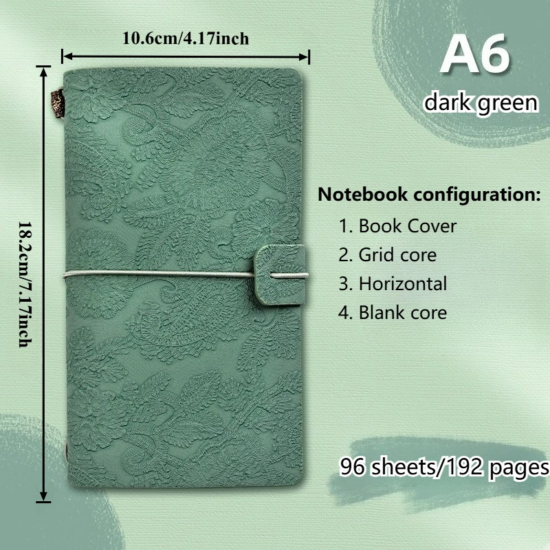 Travel Notebook, Vintage European Lace Carving, A6 Ledger, Diary, Planner, Journal Notebook,  A6 Binder - view 2