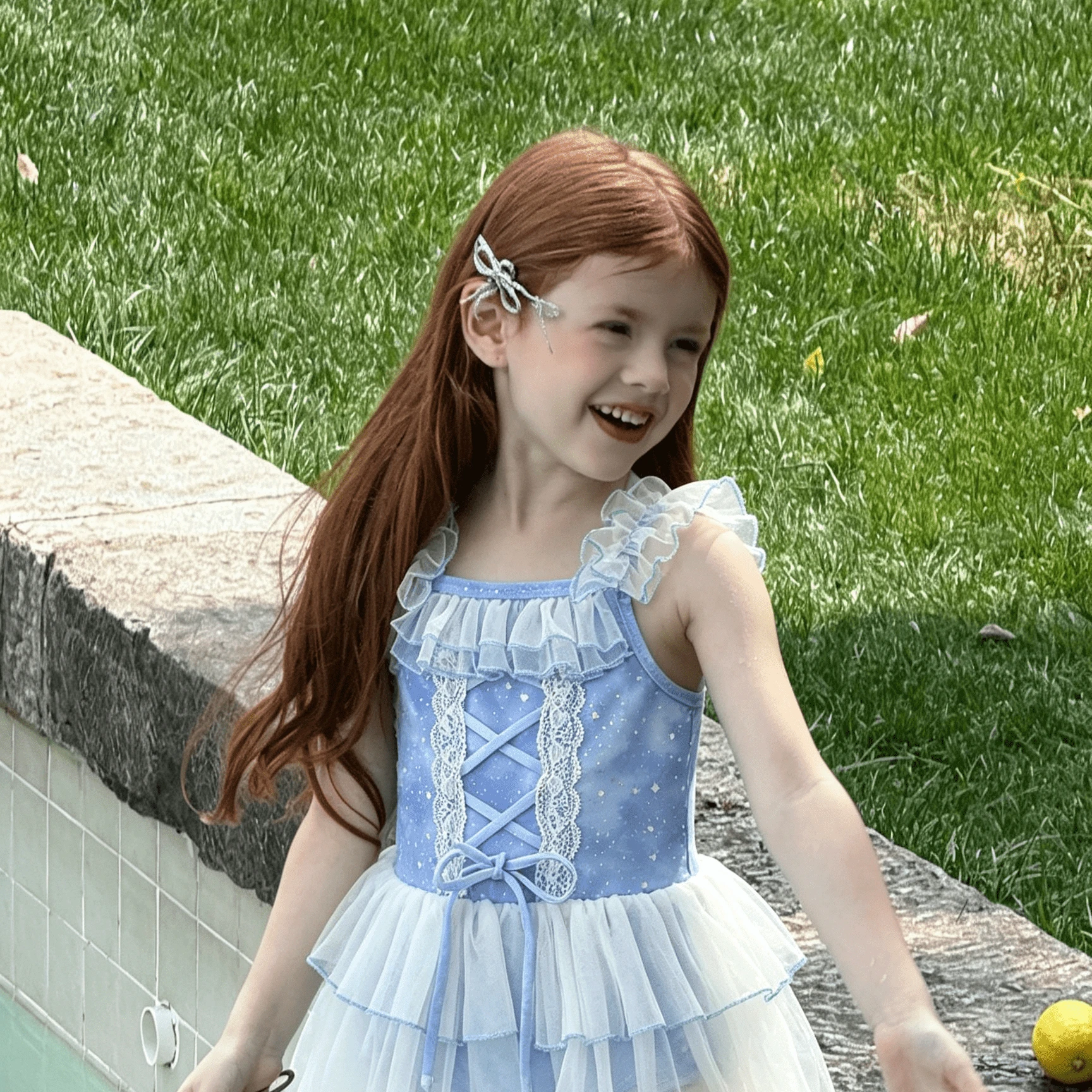 10A Antibacterial Super Doll Girls Mesh Cake Swimsuit Dress Princess Dress Puffy Skirt Kids Swimsuit