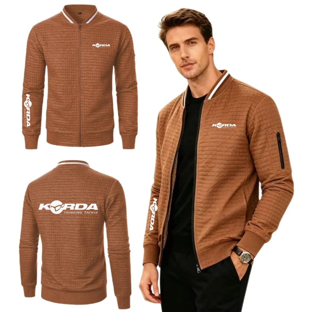 Simplicity Jackets Korda Inspired Tribute Daily Leisure Mens Sweatshirt Baseball Collar Jersey Waffle Knit Coat Youth Streetwear