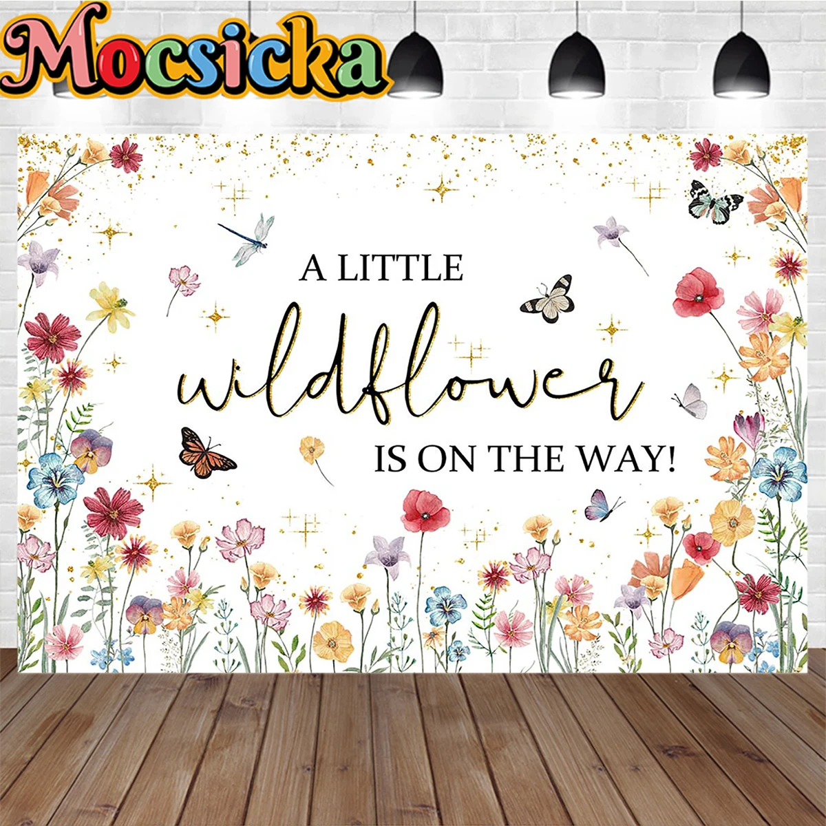 Telón de fondo para Baby Shower, fotografía para niña dulce, una pequeña flor silvestre está en el camino, Fondo de fiesta de cumpleaños, cabina rosa de mariposa