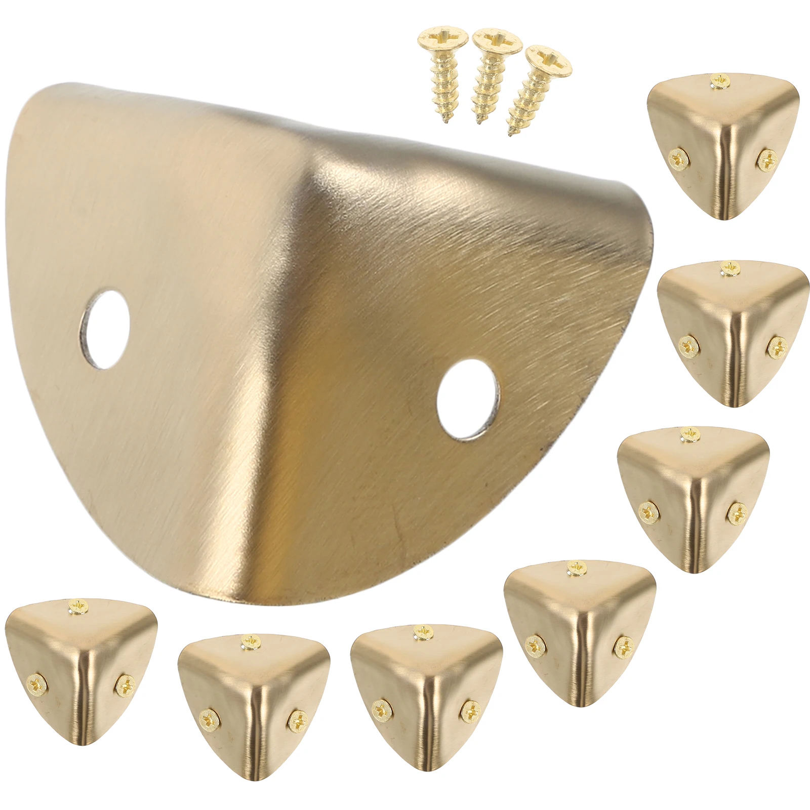

8pcs Golden Stainless Steel Corner Protectors for Wooden Boxes Furniture Table Cabinet Edge Guards 90 Degree Reinforcement