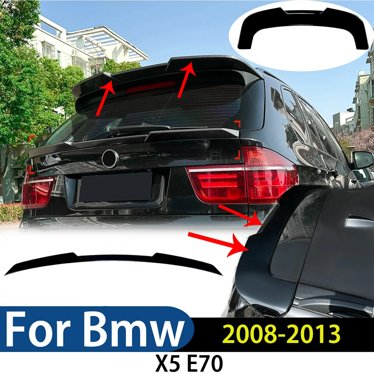 

For BMW X5 E70 2008 To 2013 Car Tail Wing/Top Wings Fixed Wind Splitter Spoiler Auto Accessories Modification Exterior Tuning