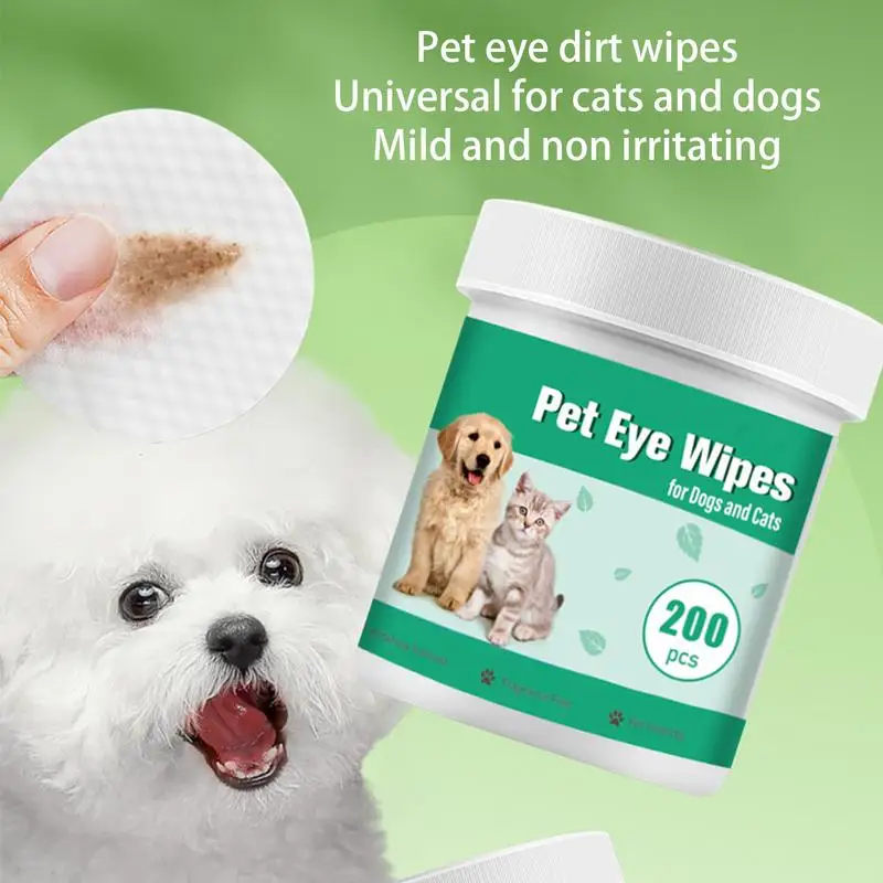 

Pet Tear Stain Removal Wipes 200 Pieces Dog Eye Wash Wipes Travel Size Eye Wash Wipes Prevent tear stains and keep your dog