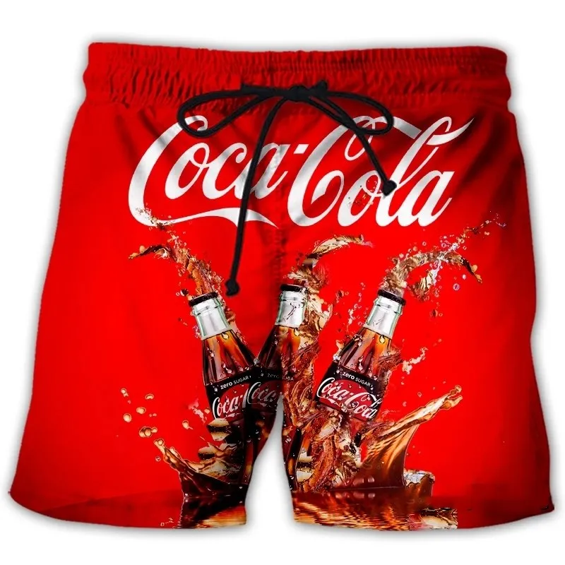 New Summer 3D Print Cocoa cola Beach Causal Clothing Fashion Men Women Shorts Plus Size S-7XLStreetwear Kids Pants Cargo  Tiki