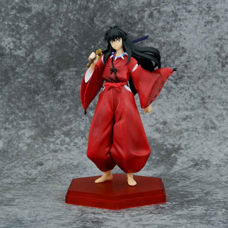 20cm Inuyasha Anime Action Figure Collectible Statue Standing Pose Two Styles (White/Black Hair) for Toy & Hobby