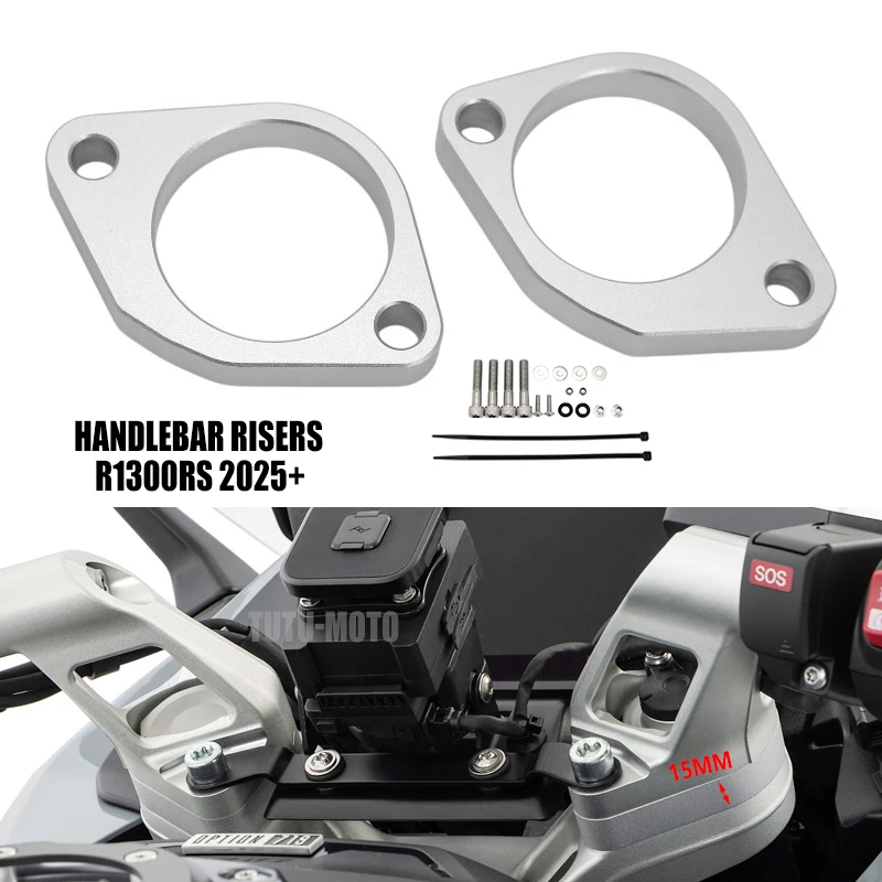 For BMW R1300RS Handlebar Risers Motorcycle Height Up 15 mm Adapter Bar Mount Height Increase Spacers R 1300 RS R1300 RS 2025 26