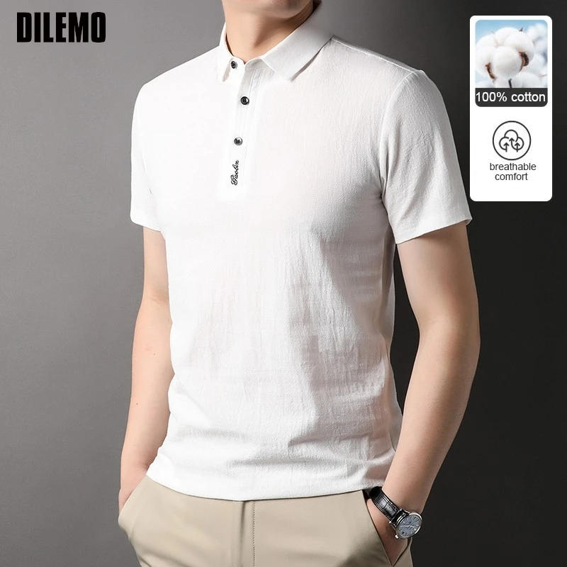 

High End 100 % Cotton New Summer Brand Men Designer Polo Shirts For Men Slim Fit Short Sleeve Casual Tops Fashions Men Clothes