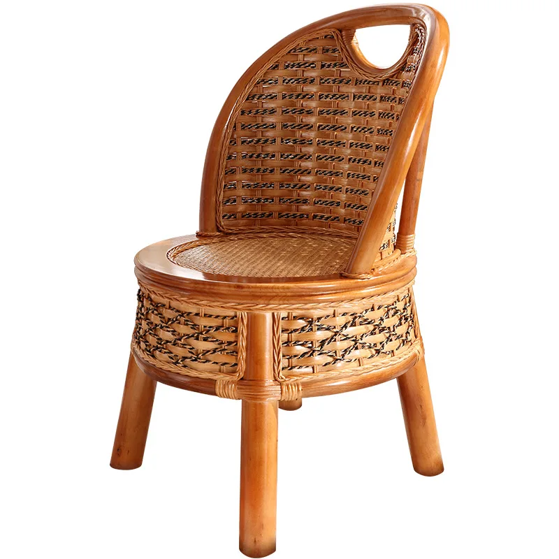 

Rattan chair three-piece set table and chair combination coffeecasual bamboo balcony single backrest living room five-piece set