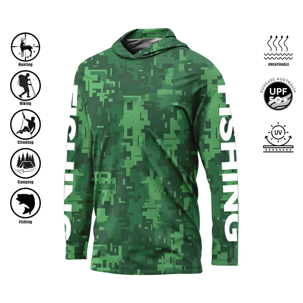 Fishing Shirt Hoodie,UPF 50+ Uv Protection Quick Dry Tops Breathable Outdoor Moisture Wicking Jersey 2024 Fishing Apparel shirts