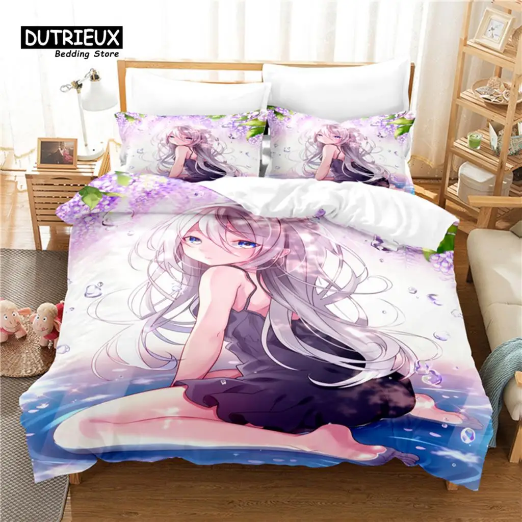 Cartoon Girl Bedding Set, Girls Duvet Cover Set, 3d Bedding, Digital Printing Queen Size Bedding Set, Fashion Design