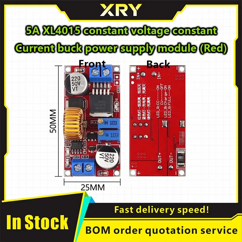 1 Uds XL4015 5A convertidor de DC-DC 4-38V a 1,25-36V módulo reductor ajustable con disipador de calor módulo reductor XL4015 4 ~ 38v
