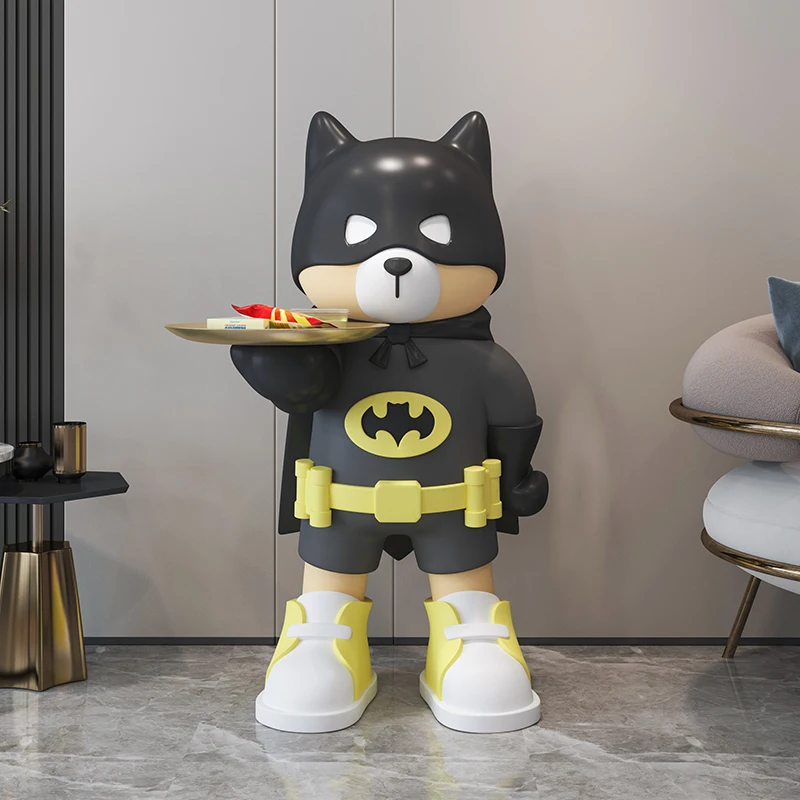 Home Decor Floor Decoration Sculpture Creative Bat Bear Large The Tray in the Living Room Holds Fashionable Doll Ornament Statue