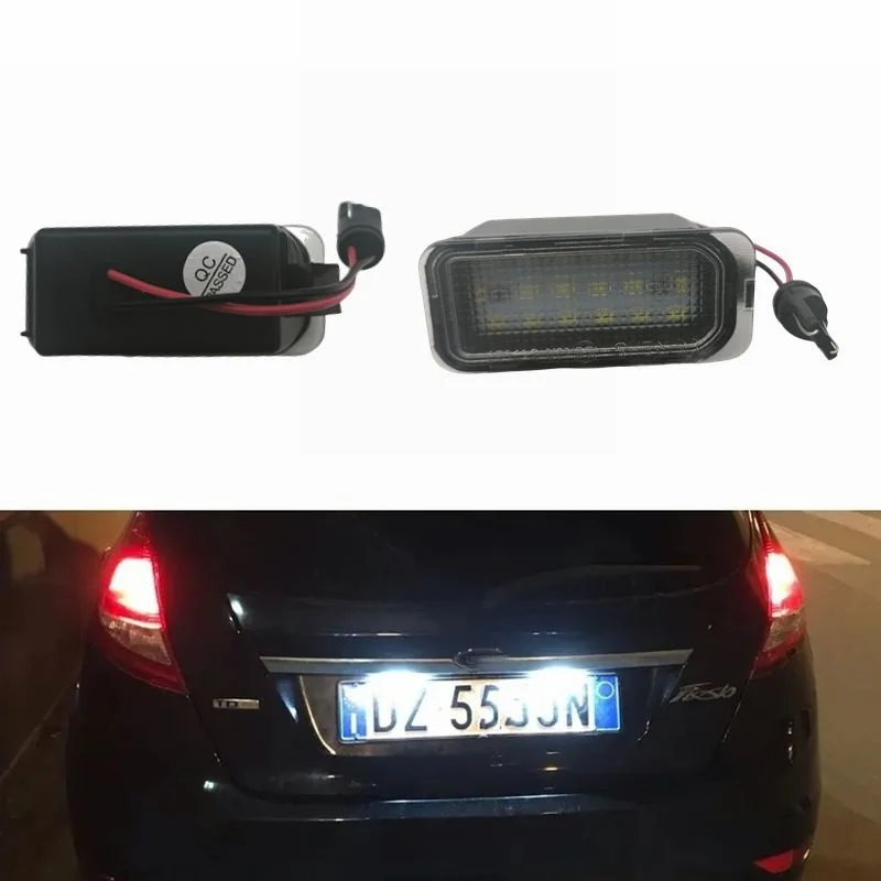 

2 шт. подсветка номерного знака для Ford KUGA S MAX MONDEO MK4 MK5 MK2 FIESTA 2008-2019 FOCUS ABS пластик 12 В светодиодный сигнальный светильник с номером