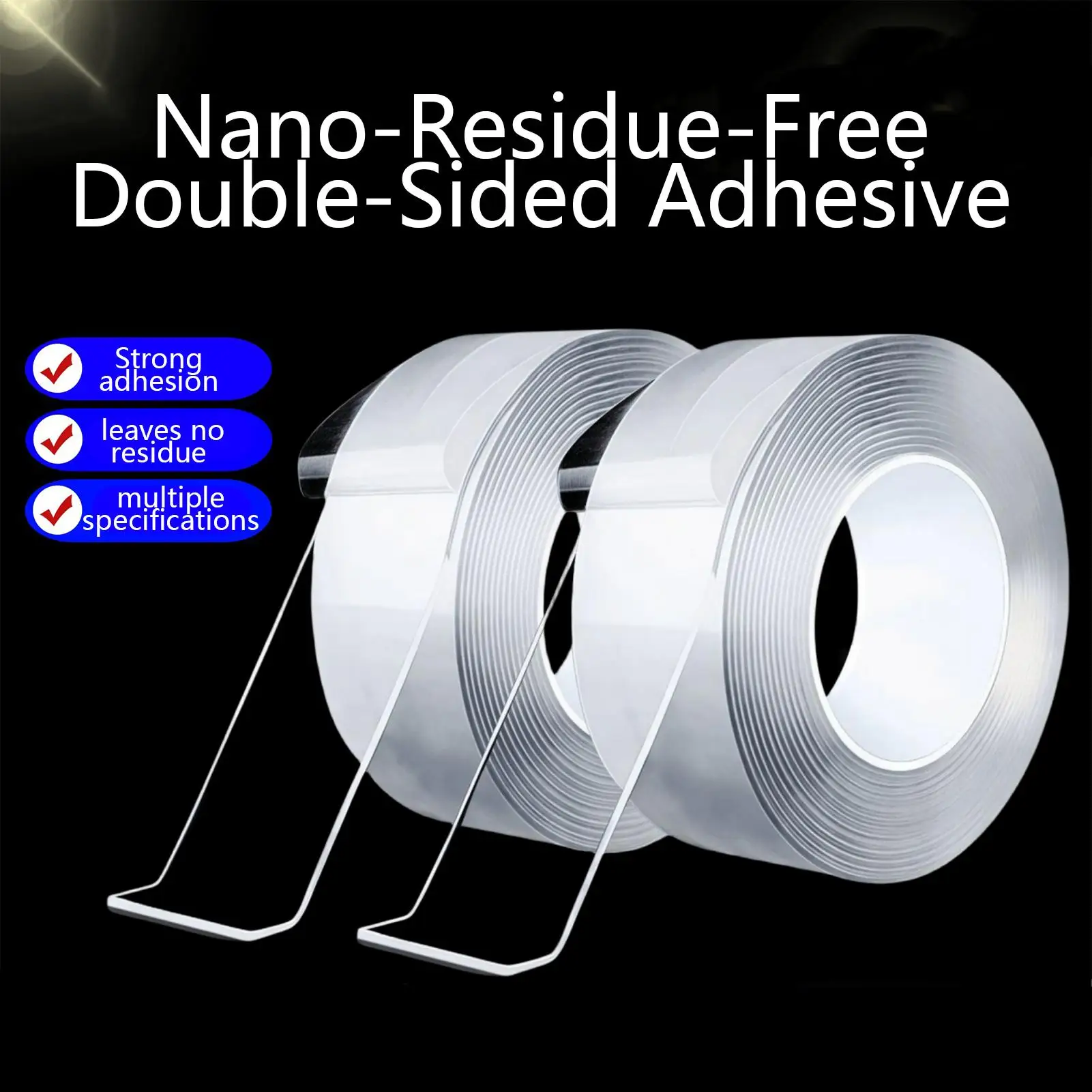 Nano Double sided Adhesive Tape Extra Strong Waterproof Transparent Traceless Tape Thickened Reusable Decorative Tape Home Tools