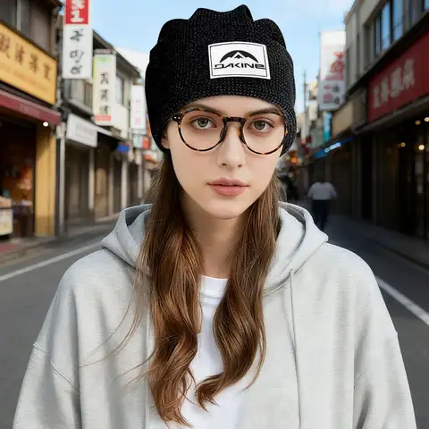 Gorro Dakine Estilo Boho com Forro de Fleece e Detalhe em Couro PU, Unissex, Quente e Macio para o Inverno