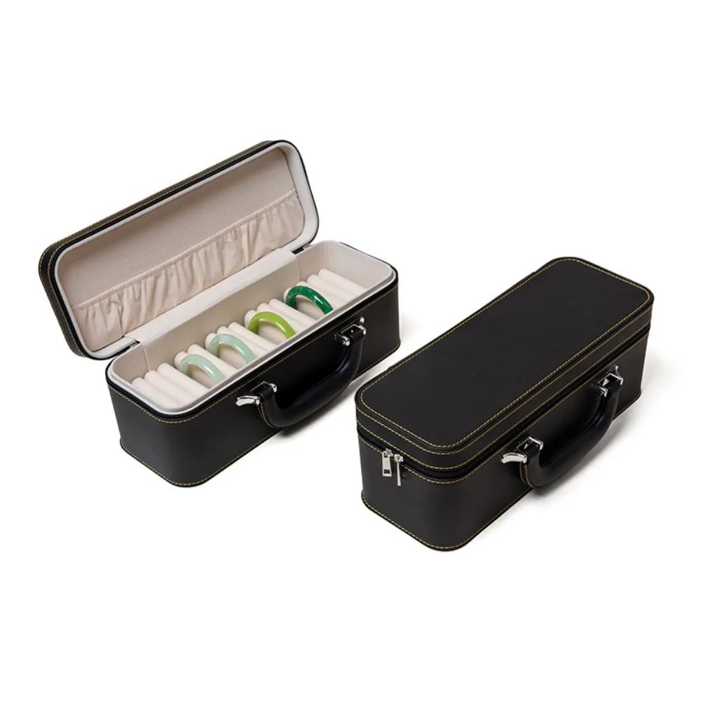 

PU Leather Bracelet Display Box Rings Necklace Holder Jewelry Storage Boxes Velvet Inner Organizer Bracelet Carrying Case