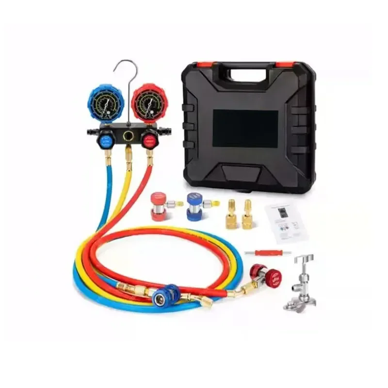 For Automotive AC Filling Tool Refrigerant Gauge Kit R134a R22 R404 R410 Pressure Meter Manifold for Car Truck Repair