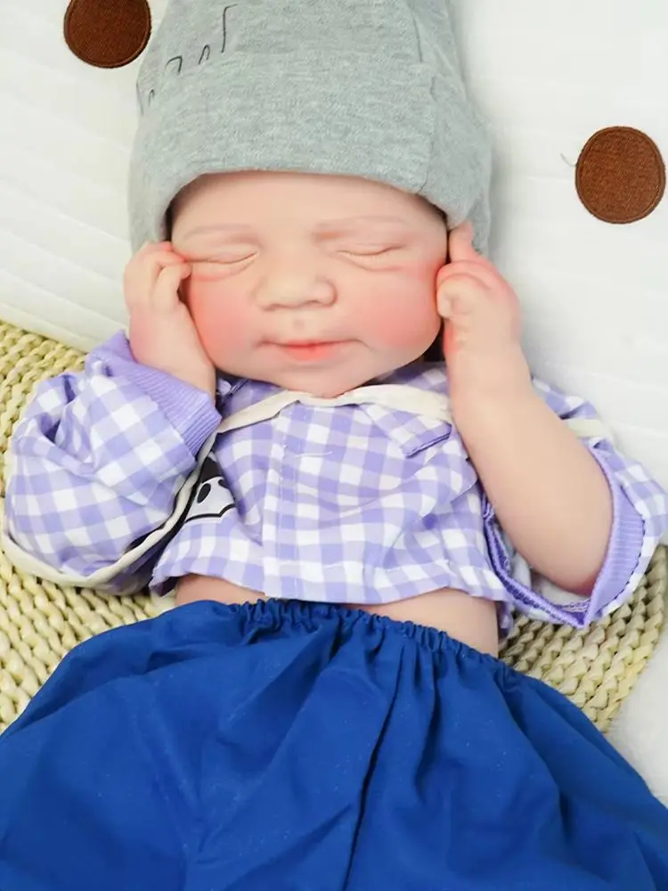 Gewichtete Silikon-Reborn-Babypuppe mit Schnuller, lebensecht, 3D-Hautton, für Fotografie geeignet