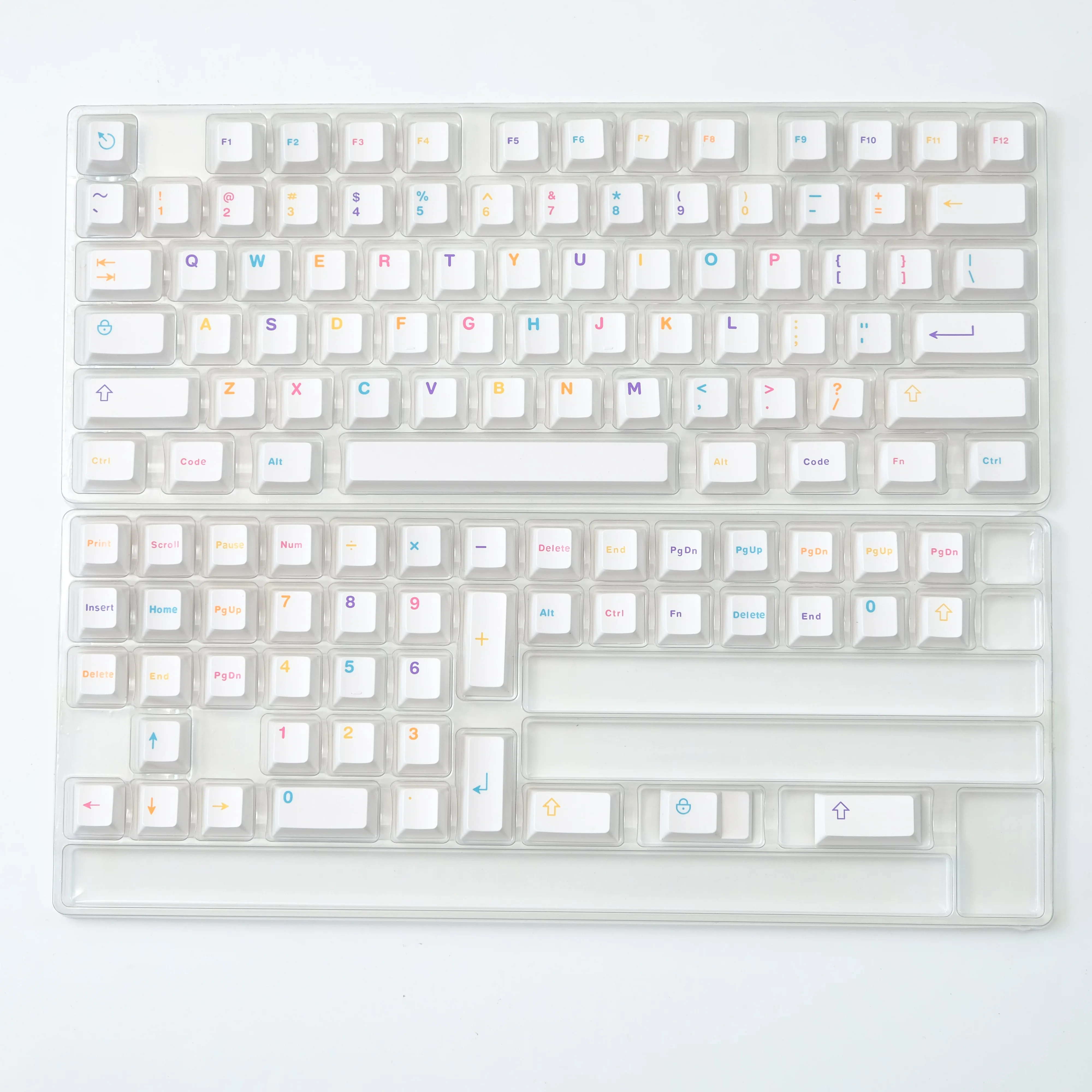 Personalizado Branco Colorido Duplo Tiro Keycaps, 120 Chaves, Perfil Cereja, ABS Keycaps para Cherry Gateron, MX Switches, Teclado Mecânico