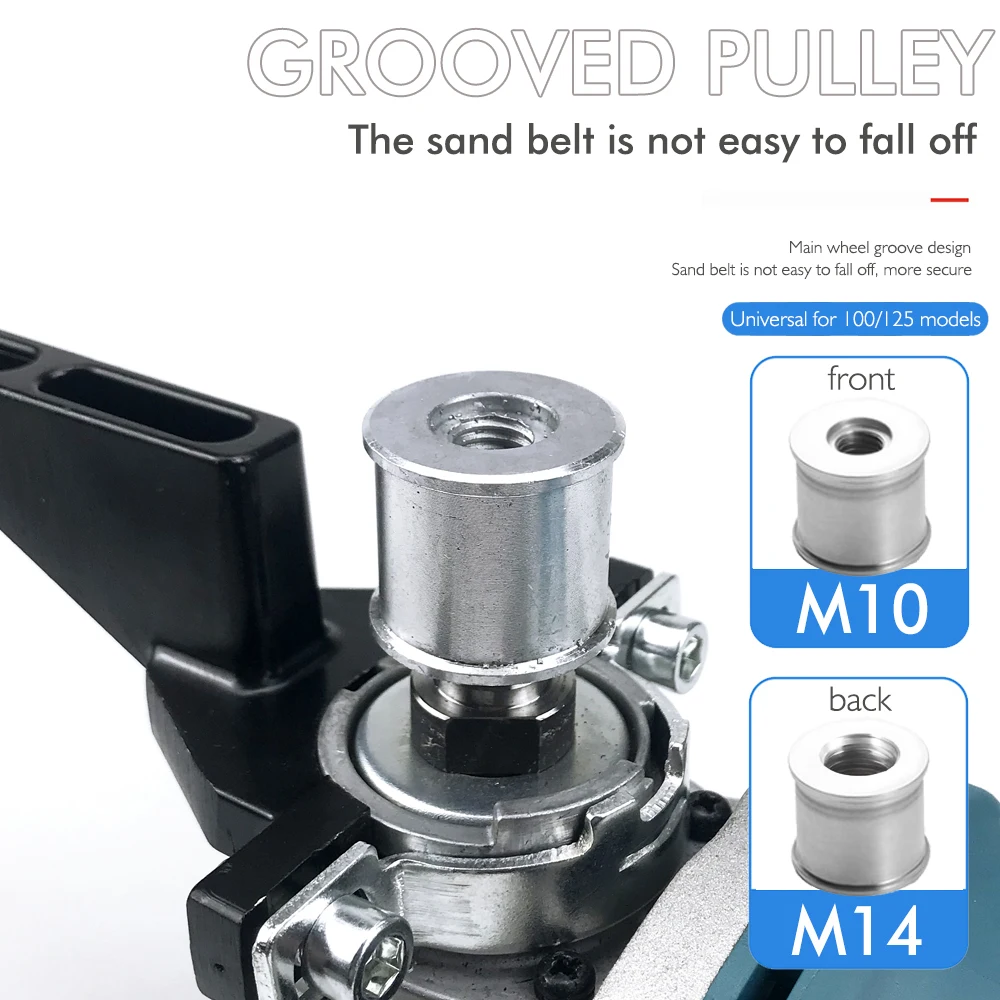 M10/M14 Winkelschleifer Bandschleifer-Adapter für 100/115/125 – Schleifband-Adapter-Set – Winkelschleifer zum Bandschleifer-Konverter – Detail 5