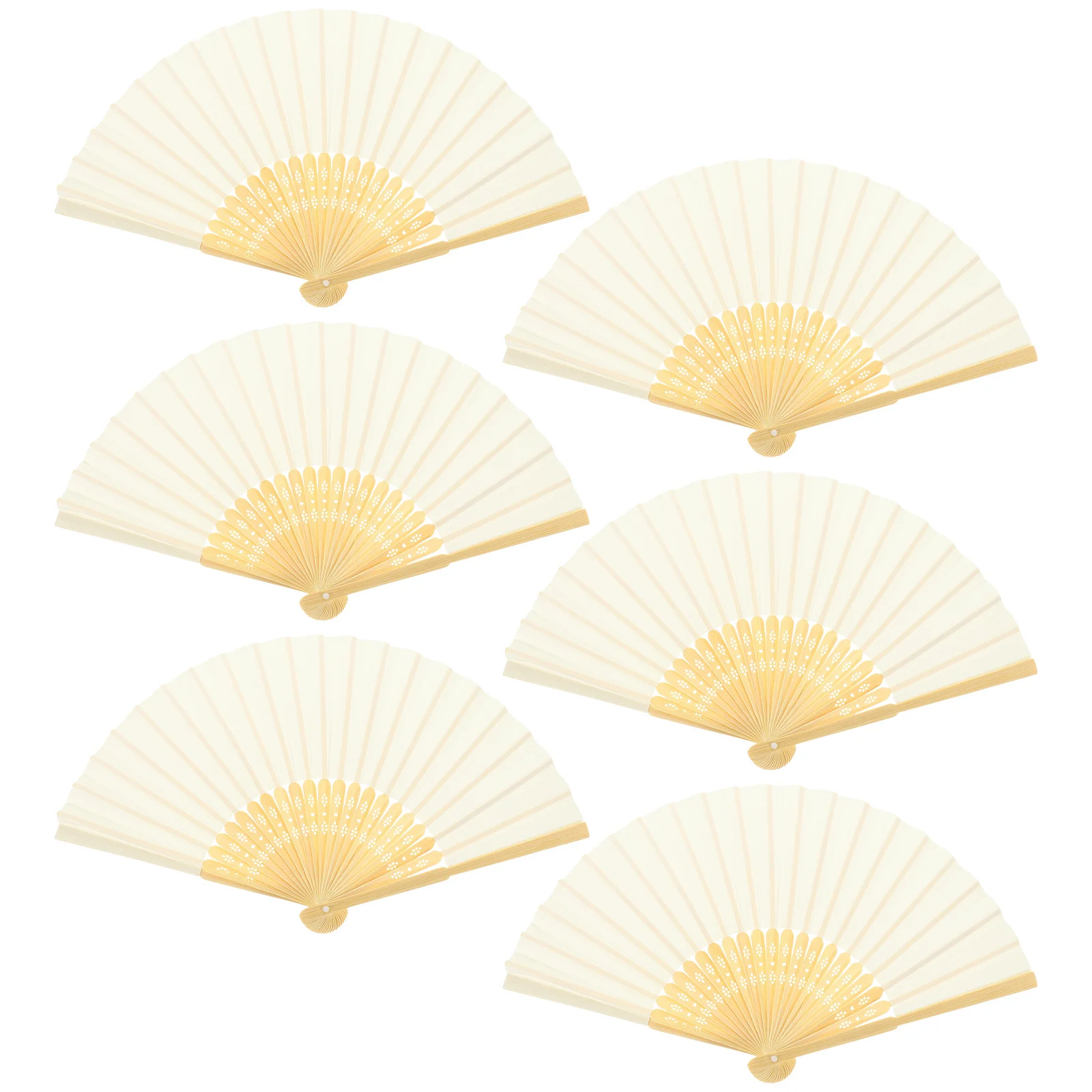 6Pcs Folding Hand Fan Chinese Style Vintage Fan for Wedding Guests Dance Party Prop Fans for Wedding Guests Hand Fans Bulk