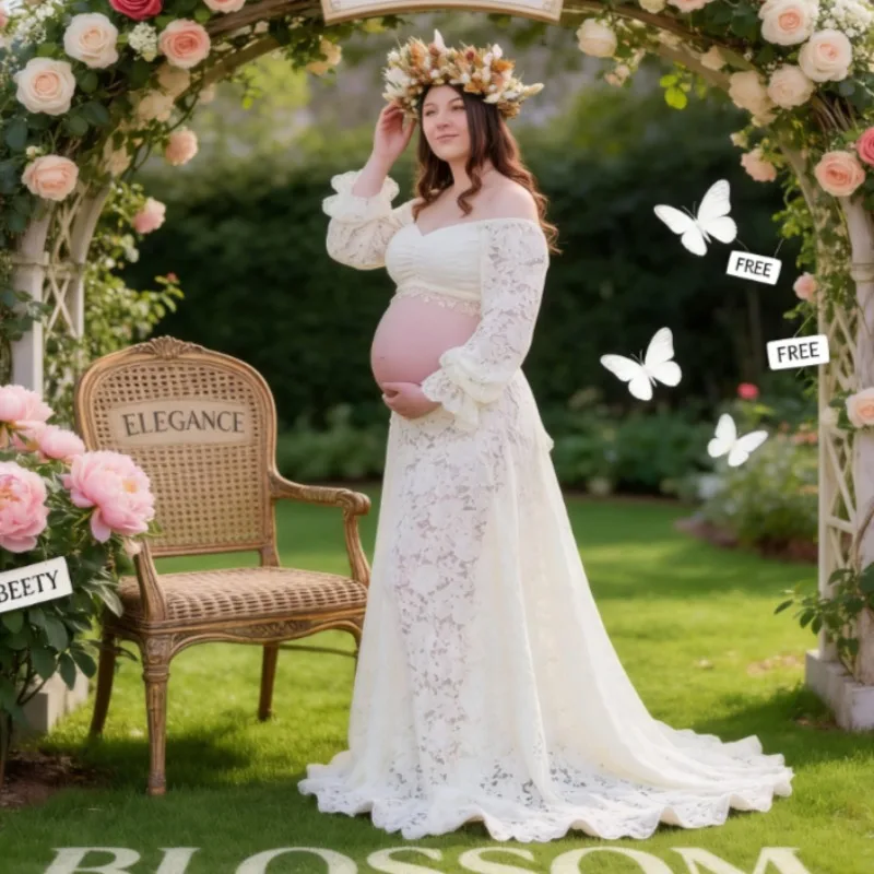 

Платье для беременных с высоким разрезом, комплект из двух предметов для фотографий беременных, наряд длиной до пола