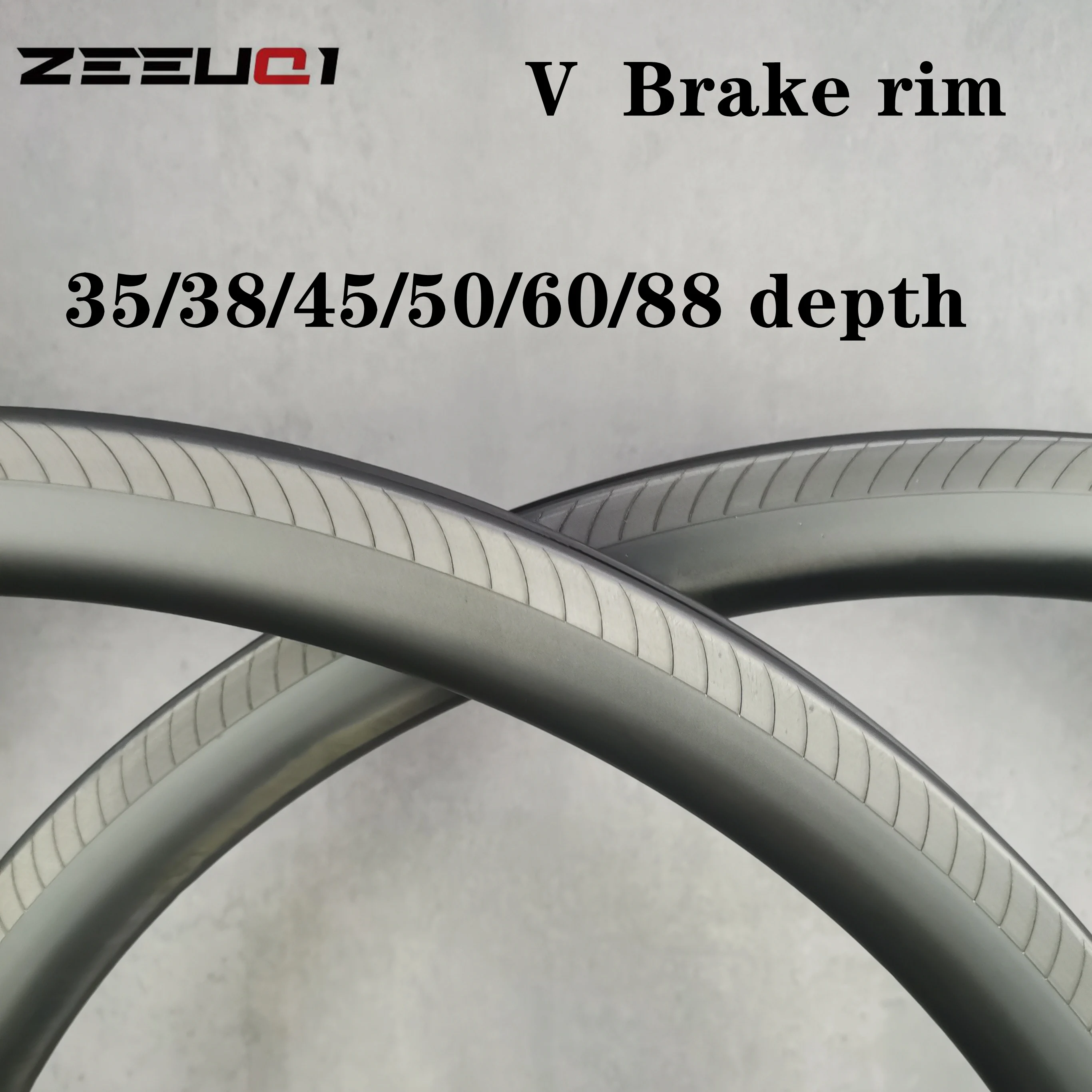 Carbon Single Rim 700C V Brake Wheel 35/38/45/50/60/88mm Depth Clincher, Tubeless Tubular 16/20/24/32 Hole, UD MATTE, Custom Log