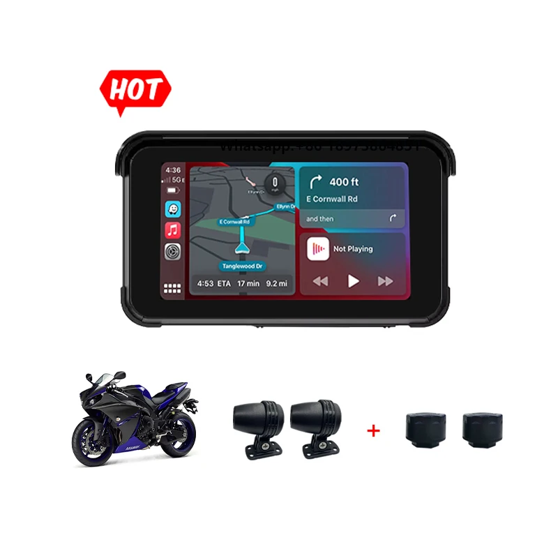 

New Motorcycle Rally Navigation Equipment With Tyres Pressure Diagnostic Device Head Unit Radio Gps Car Carplay Navigator