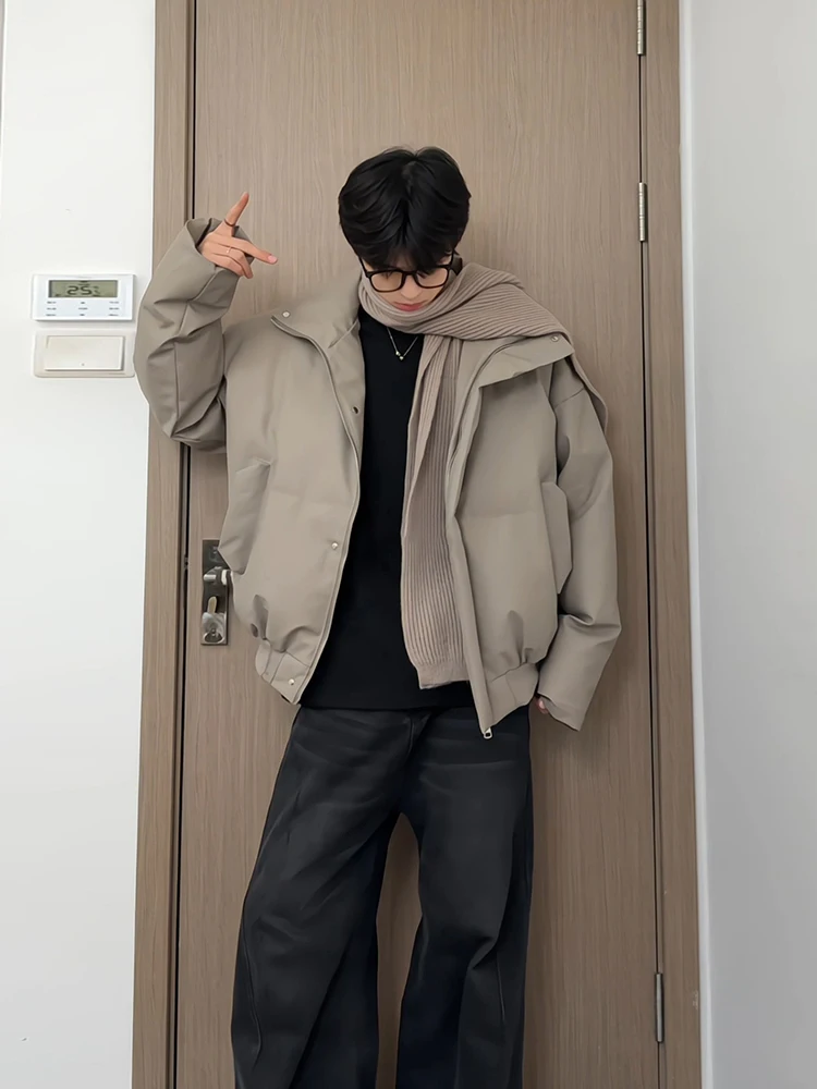 

Мужская зимняя утепленная куртка из искусственной кожи с хлопковой подкладкой, плотная, теплая, с воротником-стойкой, на молнии, цветная