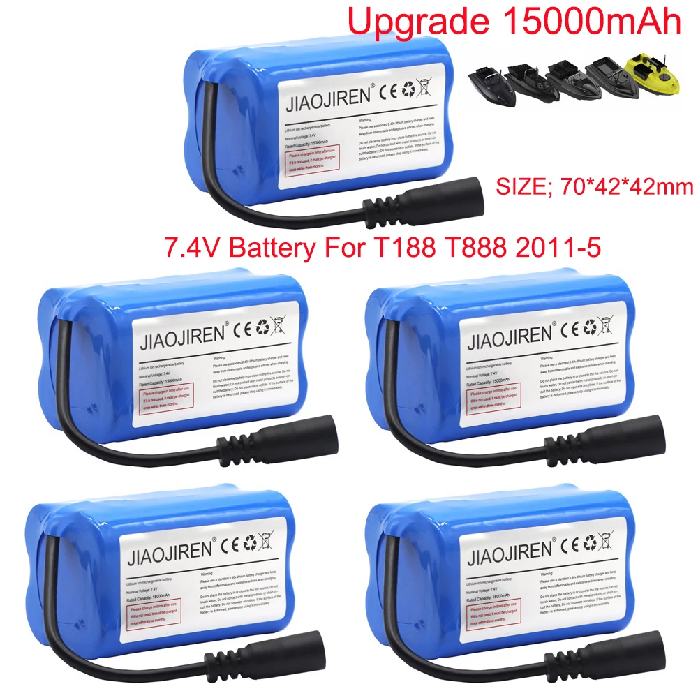 7.4V 15000mah rechargeable lipo battery for T188 T888 2011-5 Remote Control toys Fish Finder Fishing Bait Boat Parts