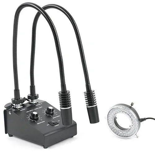 Hot Sale 3 in 1 6W 6500K 60 LED Ring Spot Fill Light Microscope Gooseneck Lamp Industrial Illuminator