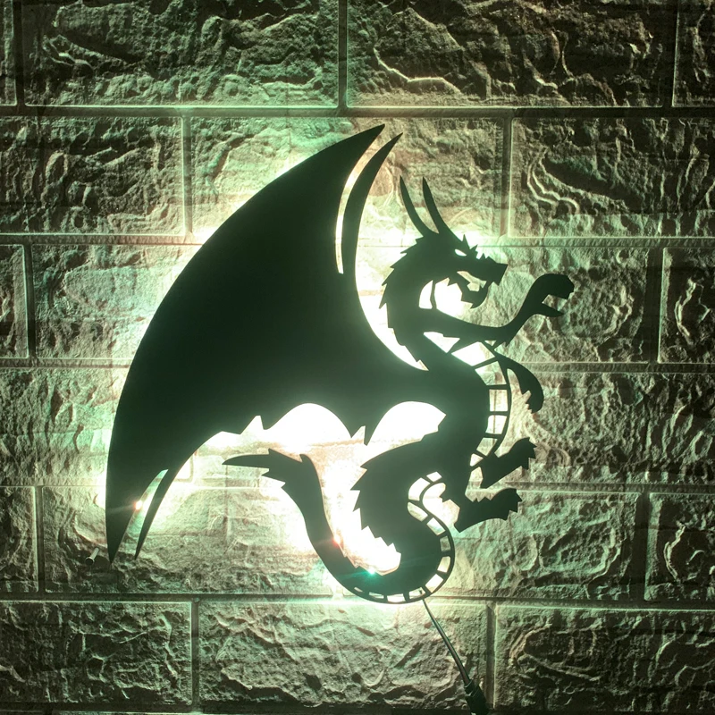 ZK50 Modern Cool Dragon LED Wall Light Remote Control Atmosphere Sign Light Interior Decoration Night Light USB Plug-in Pendant