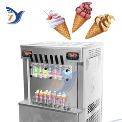 Ice Cream Machine ZY-350 Soft Maker Seven Flavors Commercial Vertical Automatic Stainless Steel Large Dessert Snacks Production