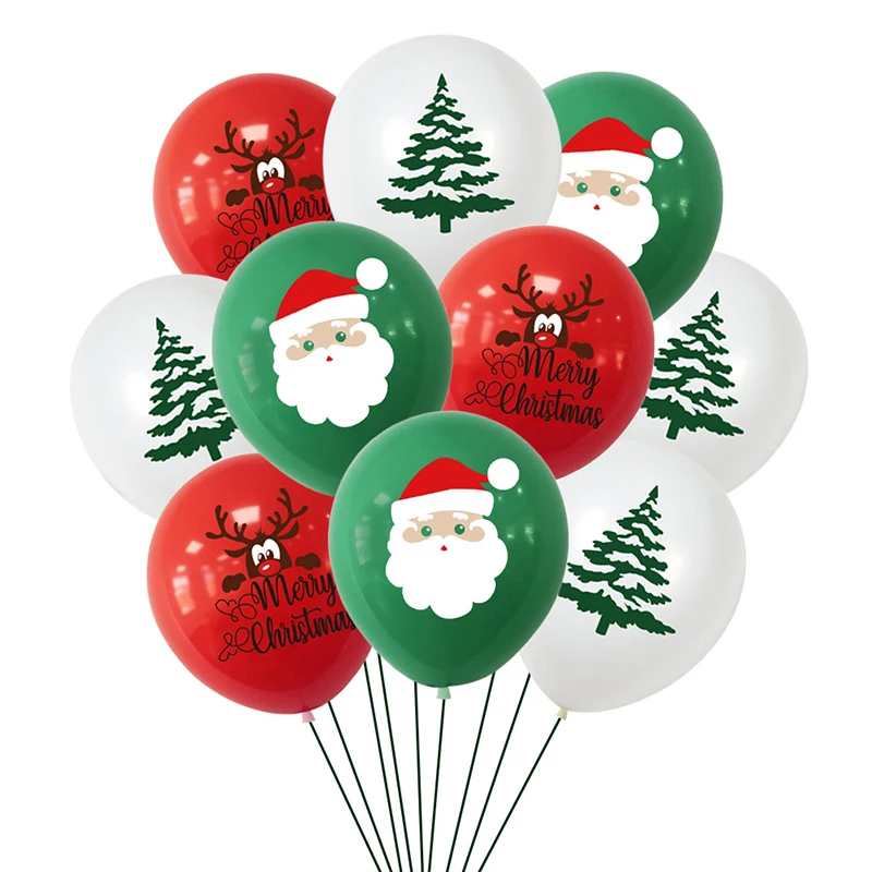 10pcs Santa Claus Snowman Deer Balloon Confetti Merry Christmas Decorations For Home 2023 Baloons Birthday Party Xmas New Year