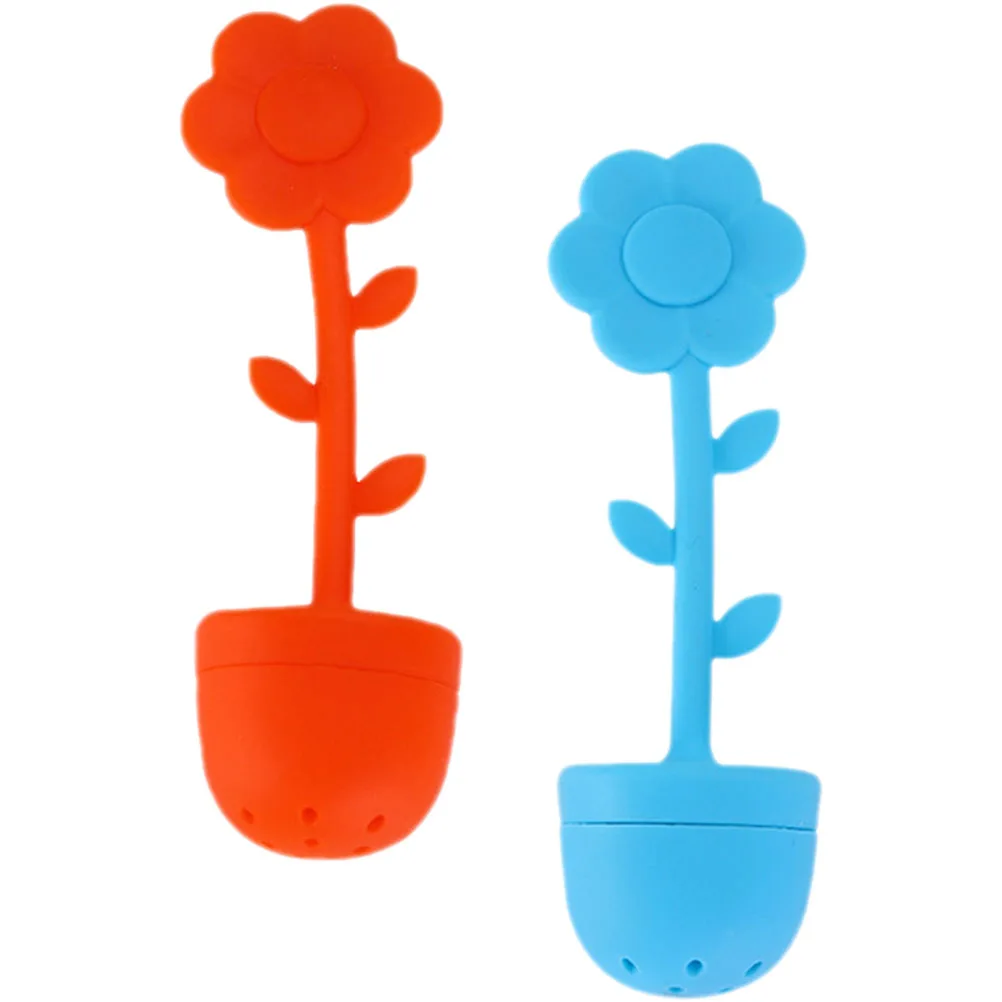 

2pcs Tea Filter Strainer Food Grade Silicone Removable Loose Leaf Infuser Kitchen Bar Use Herb Flower Steeper