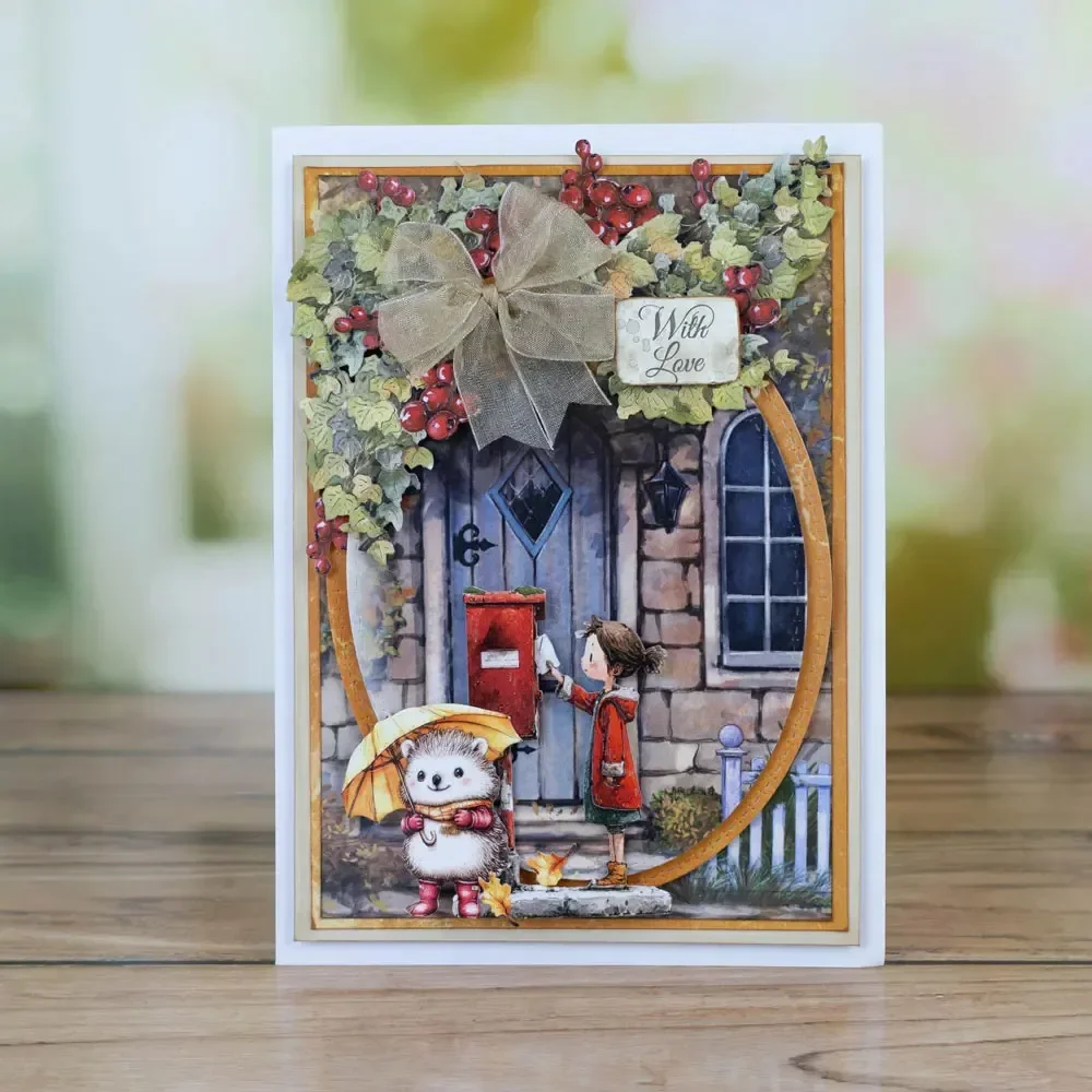 Friend Sending Smiles Hand in Hand Forever Girl Cat Side Christmas Metal Cutting Die Stamp Scrapbooking Diary Decoration Emboss