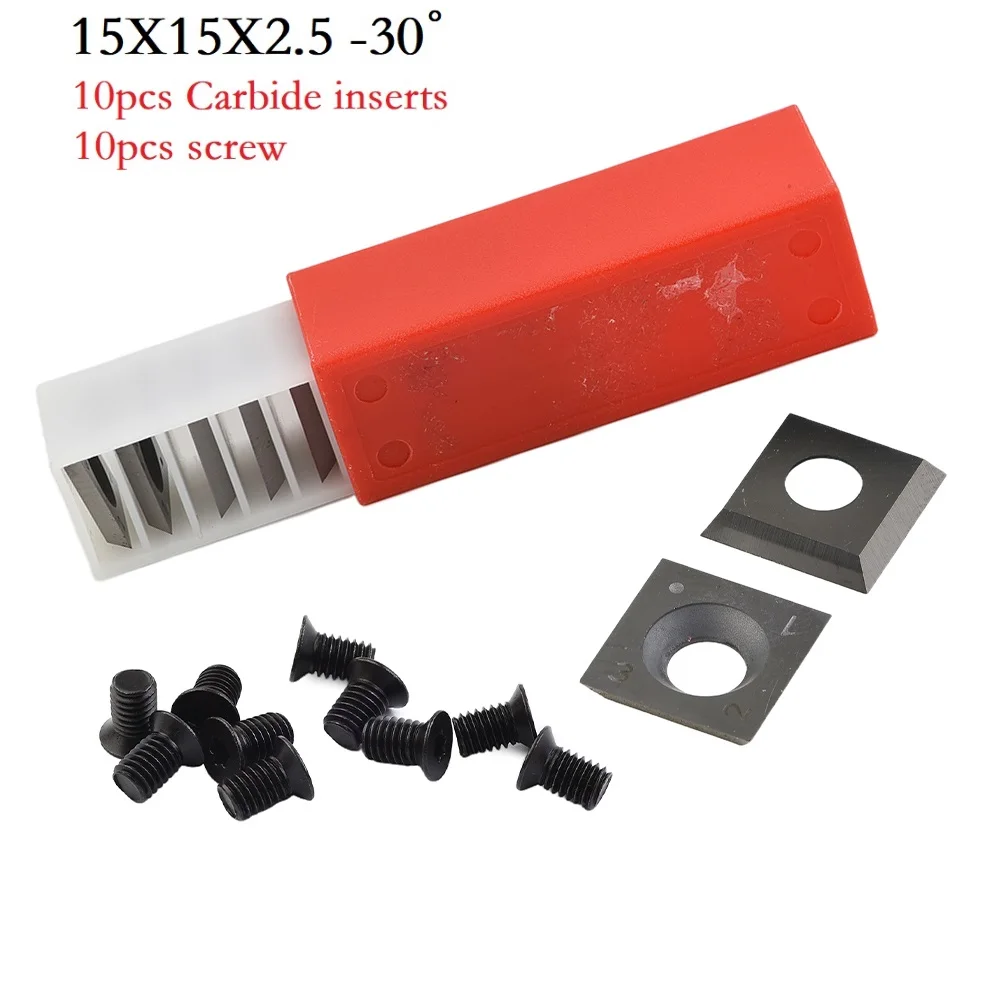 Brand New Carbide Inserts Cutter Inserts Straight Face Tools 10pcs/box 15x15x2.5mm 4-Edges Accessories Planer Head