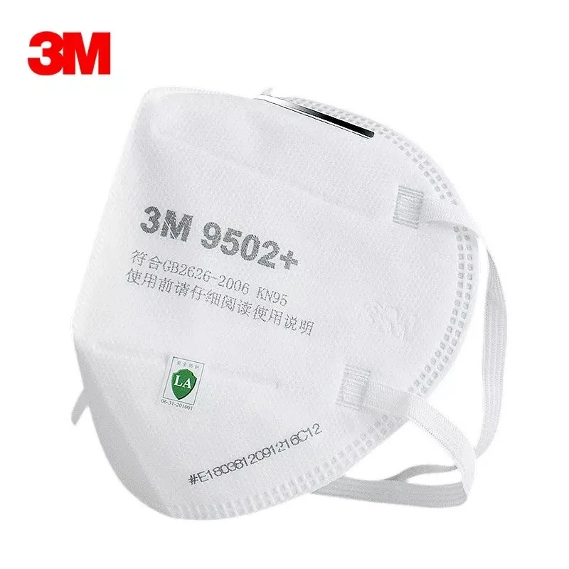 3M KN95 Face Mask 9501+/9502+ Original Adult Reusable Earloop Headband Approved Wide Soft Band Particles Filtering 95% 50Pcs/bag