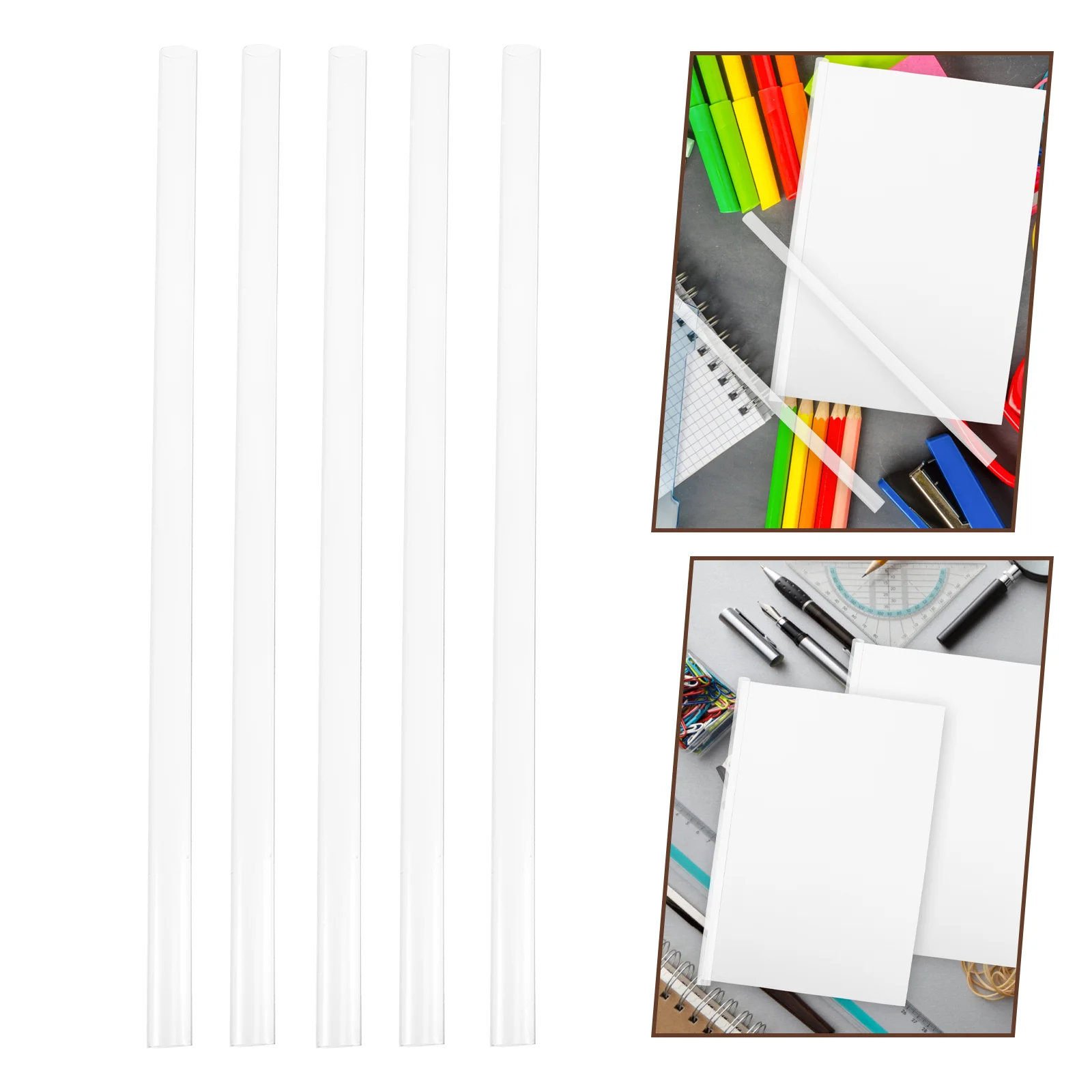 10 Pcs Transparent Folder Book Slide Binder Plastic Binders Books Bookbinding Report Covers Sliding Bar Pull Rod Clip