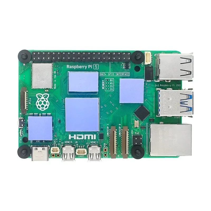 Boîtier en aluminium pour Raspberry Pi 5 avec ventilateur PWN, dissipateur thermique en silicone, refroidissement actif et passif, refroidisseur d'aquarium, coque métallique