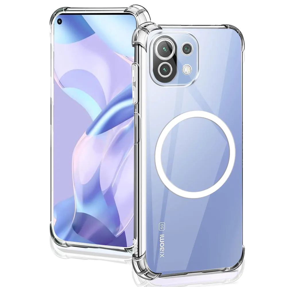 For Xiaomi Mi 11 Lite NE 11i 11X 11T Pro Case With Magnetic Sticker Soft Silicone Phone Case Mi 11X Pro Shockproof Clear Cover view 4
