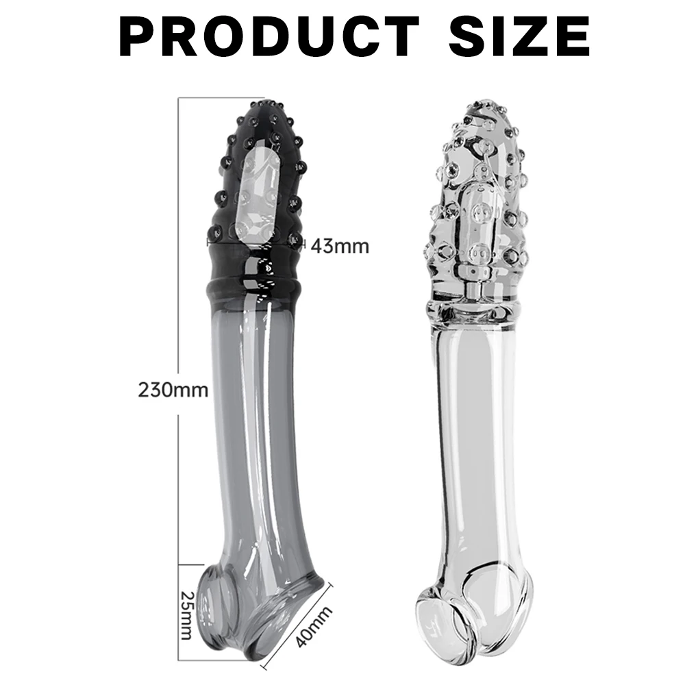 Reusable Condoms Penis Extend Sleeve with Vibrator Dick Enlarger Dildo Enhancer Delay Ejaculation Cock Rings Sex Toys for Men