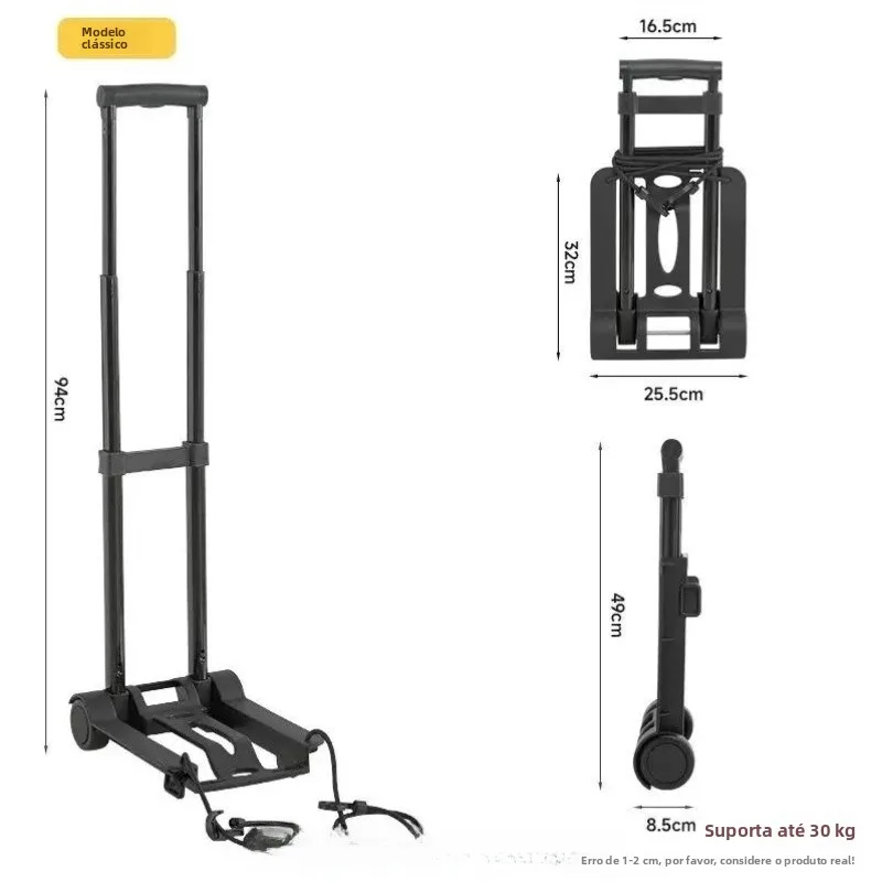 portable-folding-hand-pulled-cart-flatbed-cargo-trailer-convenient-shopping-cart-stainless-steel-stretchable-handle-for-shopping